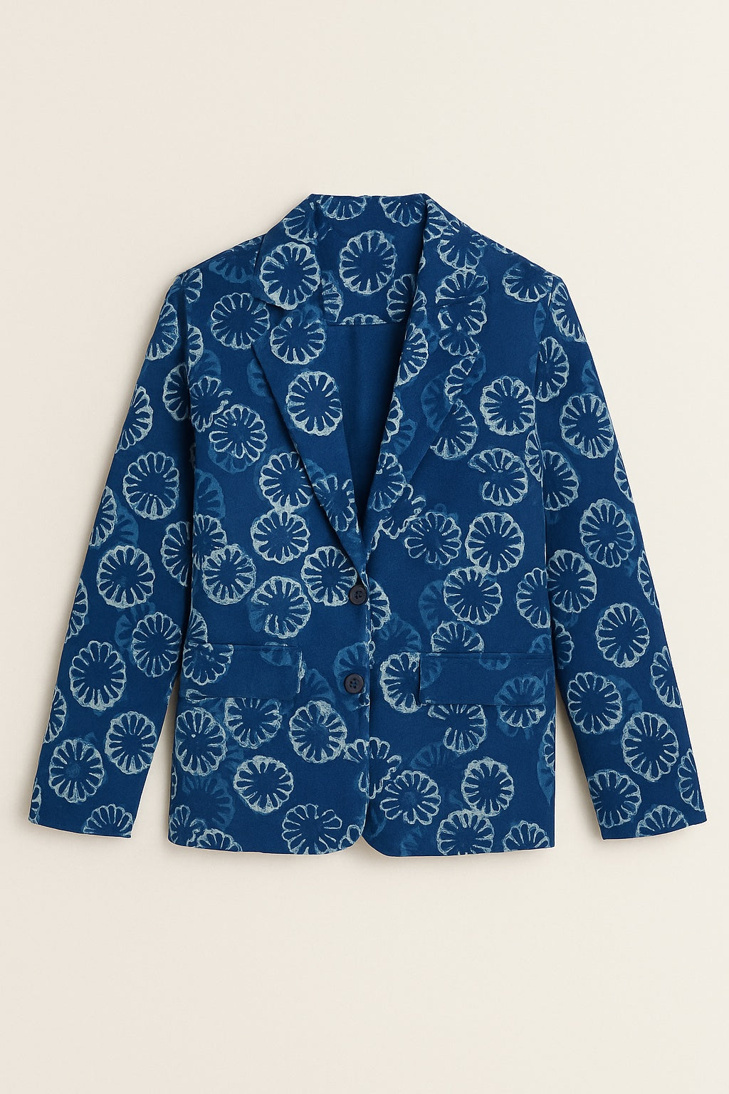 sofia blockprint cotton blazer