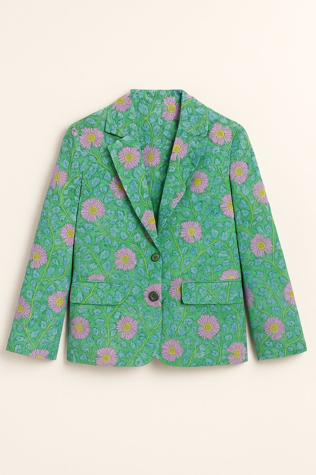 sofia blockprint cotton blazer
