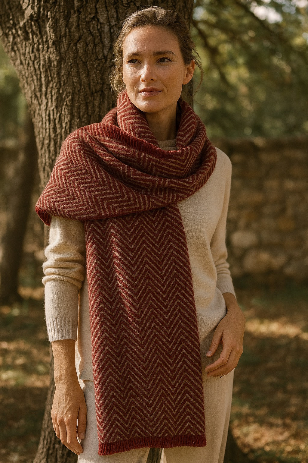 mélodie pure cashmere patterned scarf