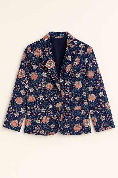 sofia blockprint cotton blazer