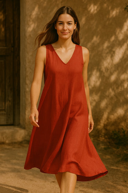 aveline cotton & linen dress
