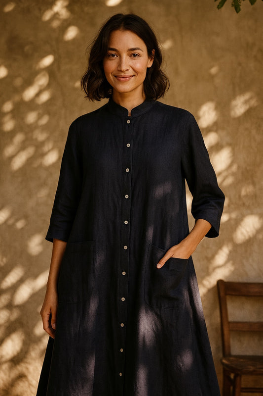 carla buttondown dress