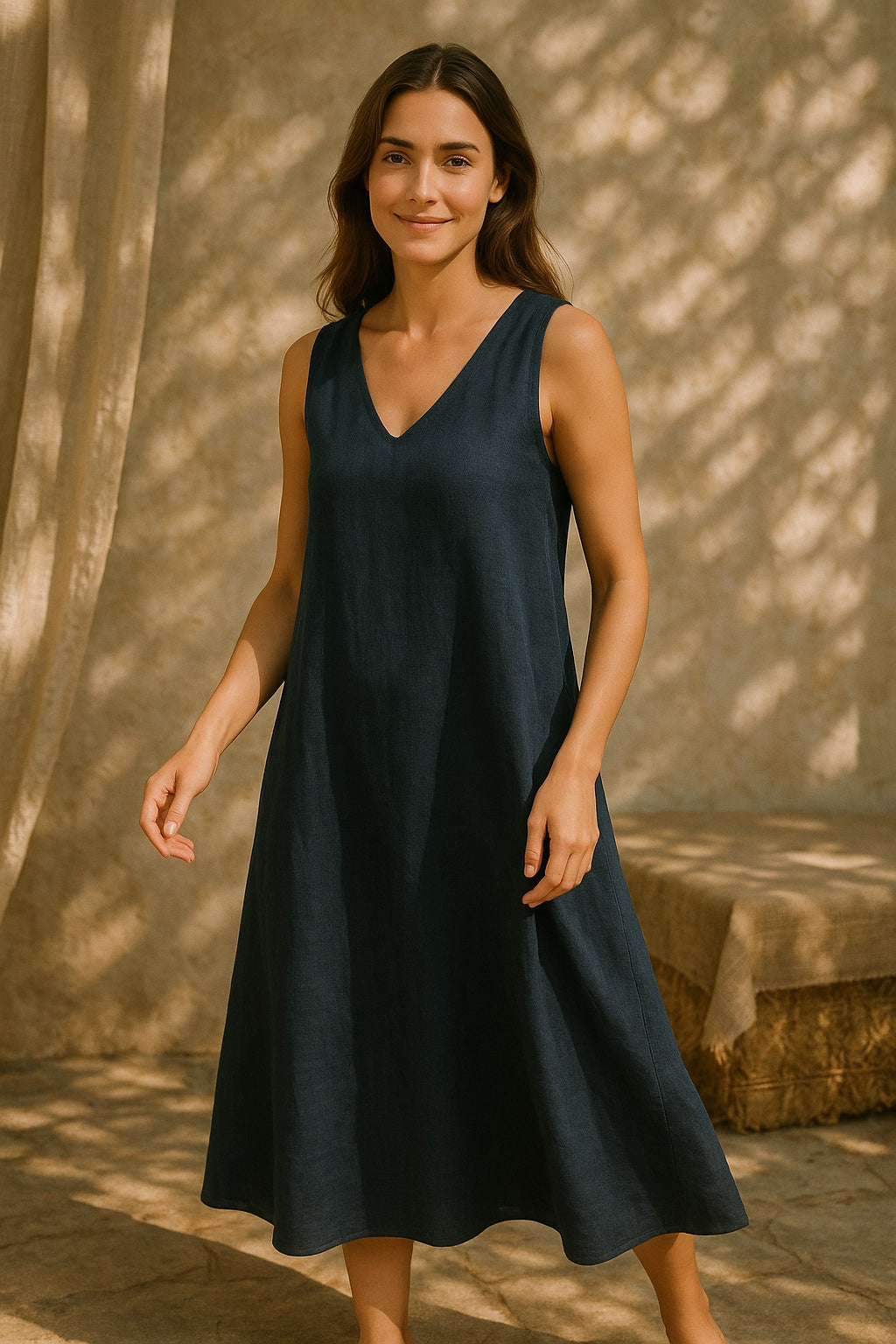 aveline cotton & linen dress