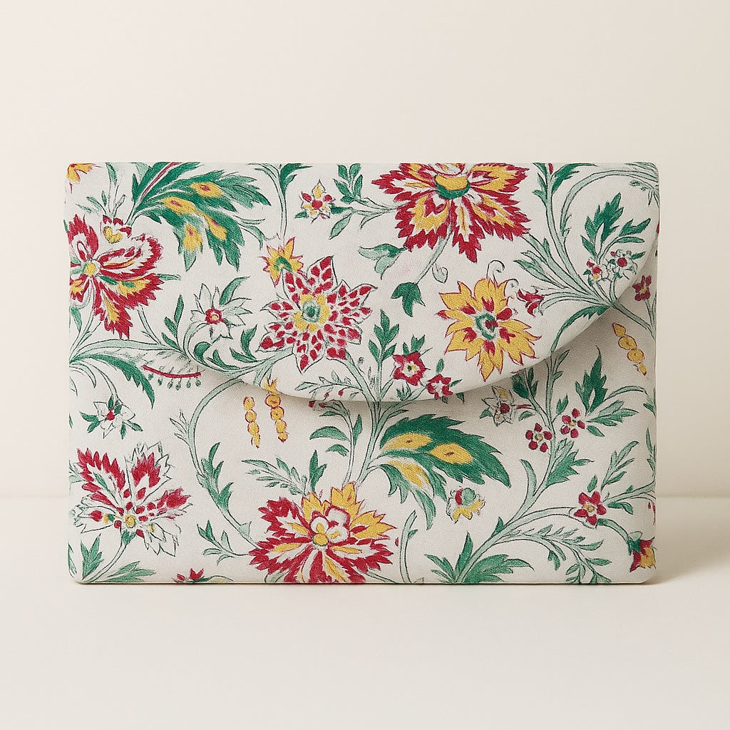 madeleine blockprint clutch