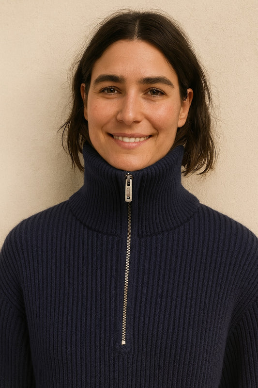 anna wool zip sweater