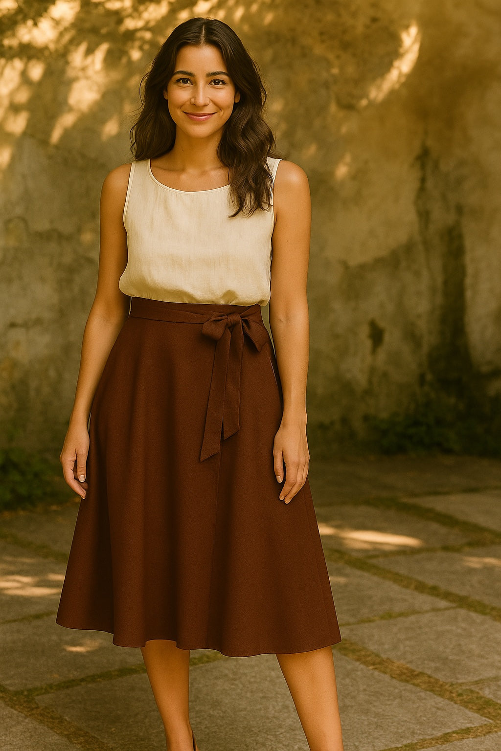 maya linen & cotton wrap skirt