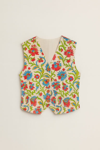 jade blockprint vest