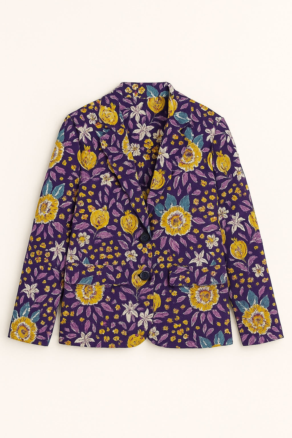 sofia blockprint cotton blazer