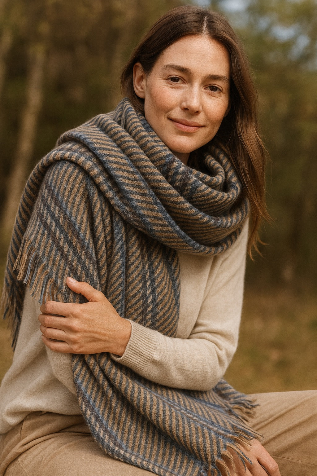 mélodie pure cashmere patterned scarf