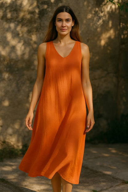 aveline cotton & linen dress