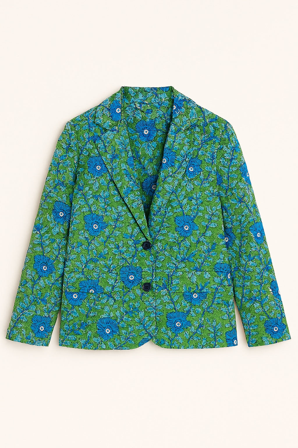 sofia blockprint cotton blazer