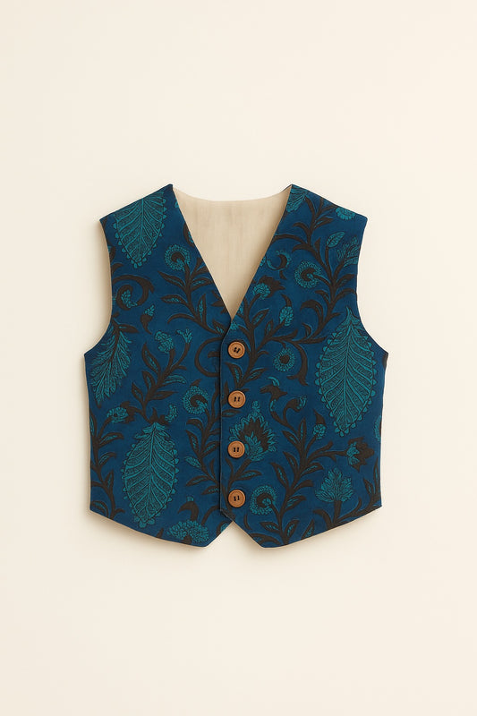 jade blockprint vest