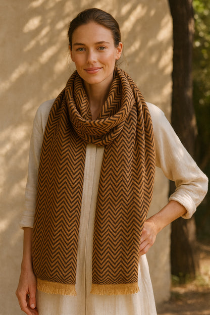 mélodie pure cashmere patterned scarf
