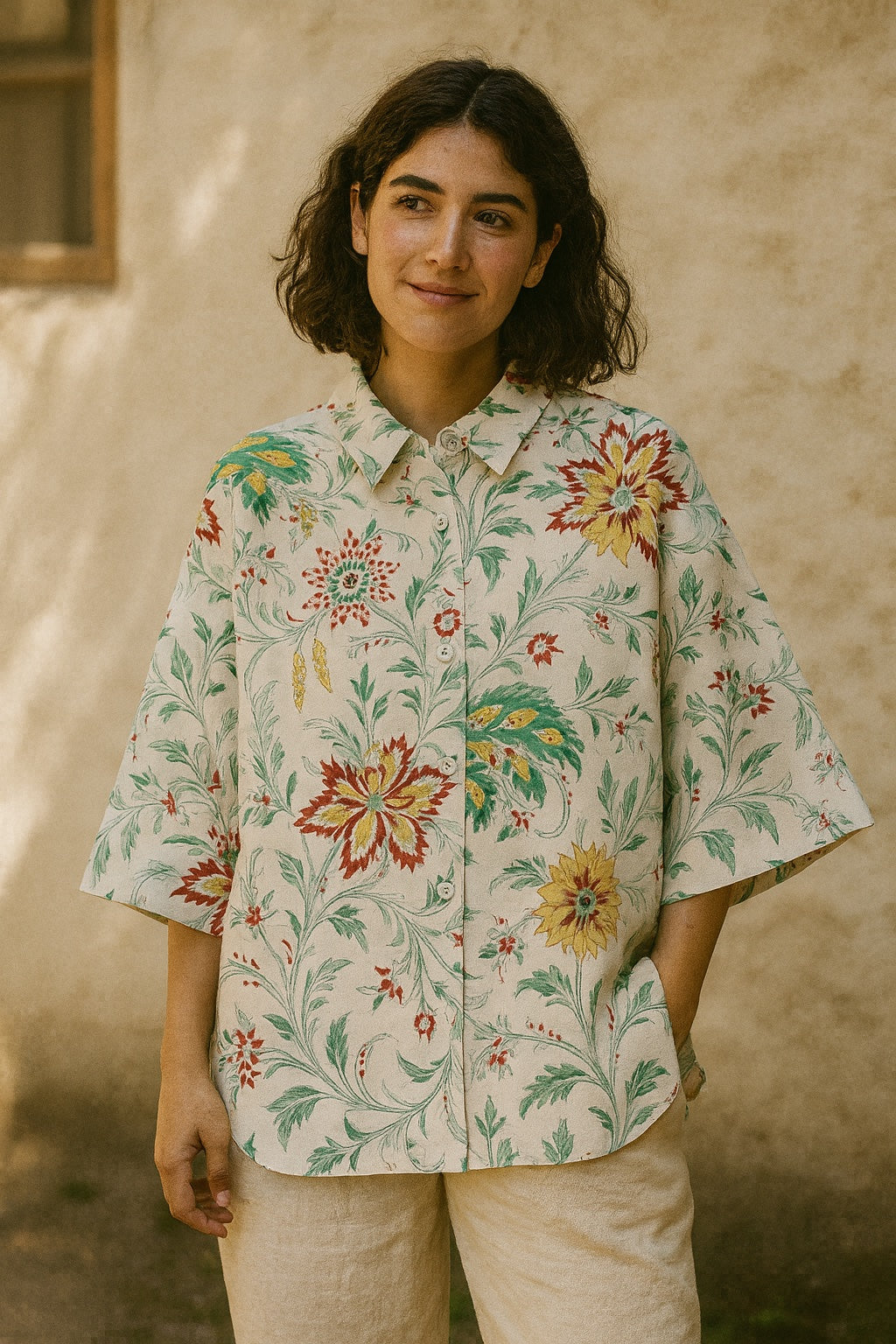 bonnie oversized blockprint shirt