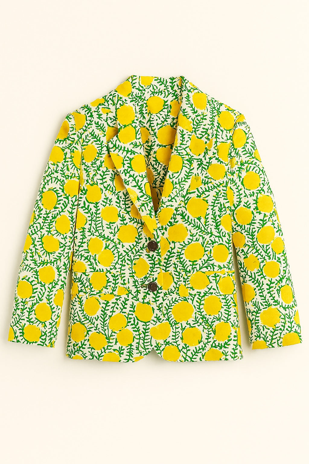 sofia blockprint cotton blazer