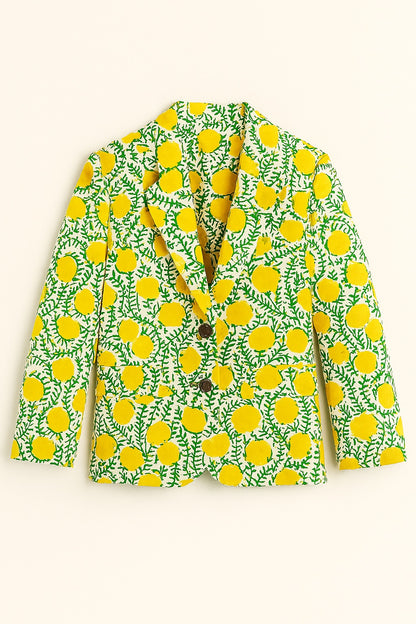 sofia blockprint cotton blazer