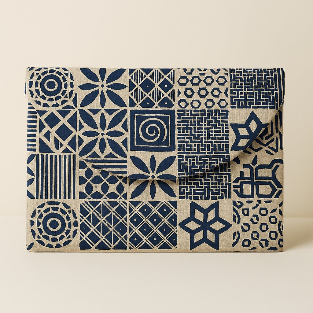 madeleine blockprint clutch