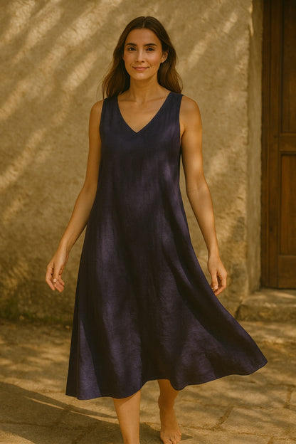 aveline cotton & linen dress