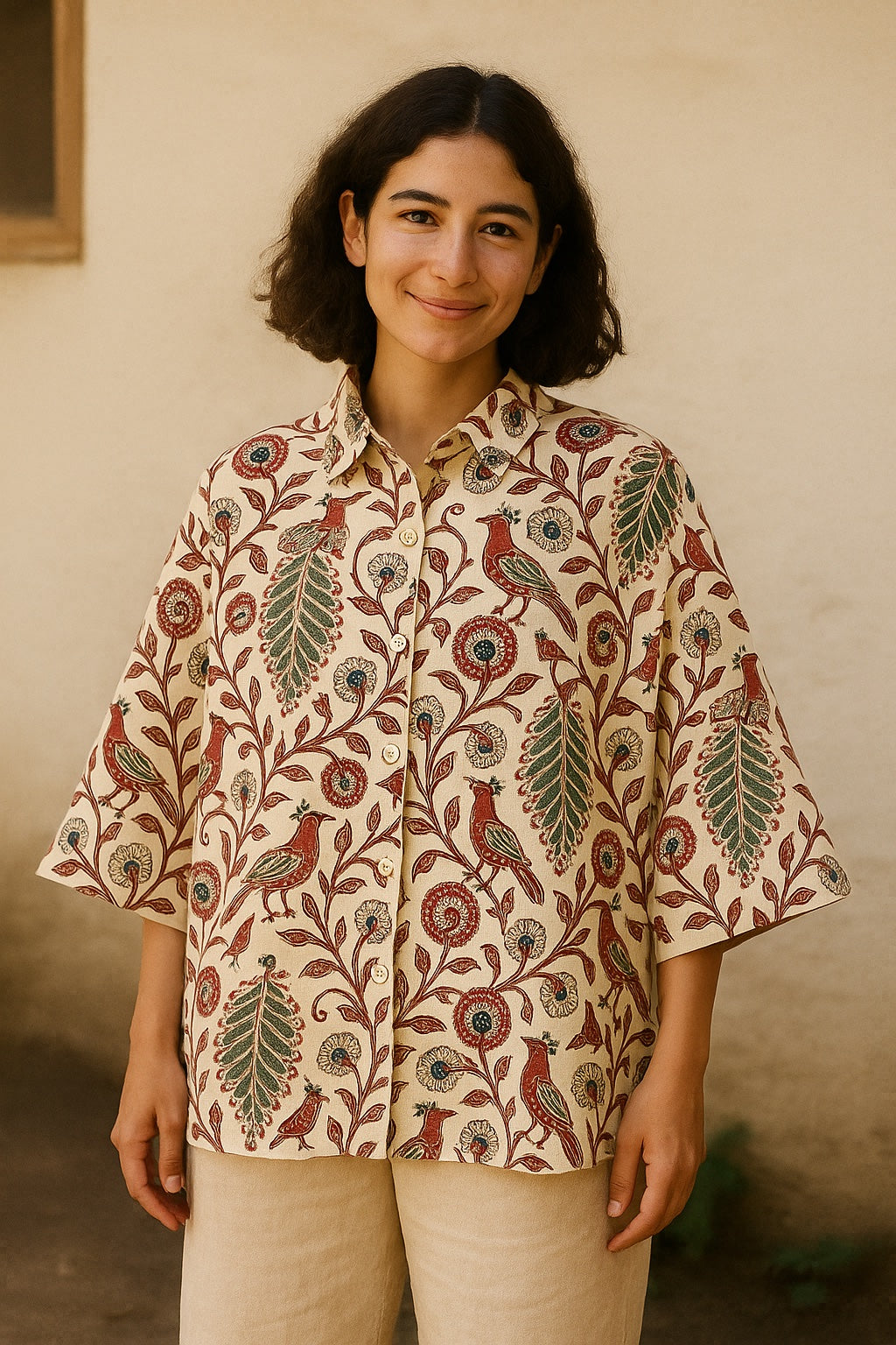 bonnie oversized blockprint shirt