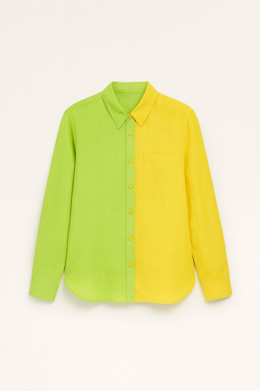 liza bicolor linen & cotton shirt