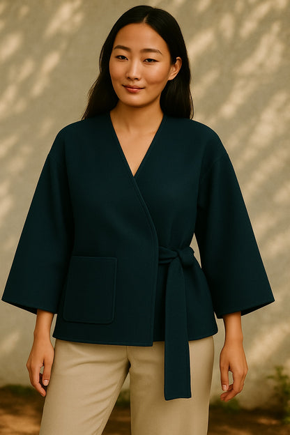 louise cashmere tie jacket