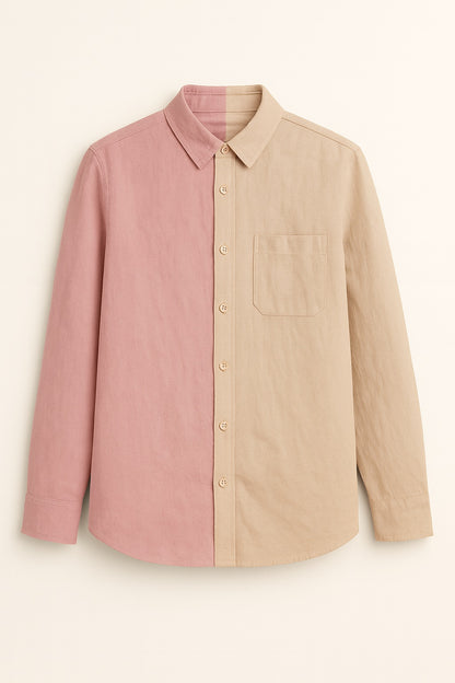 liza bicolor linen & cotton shirt