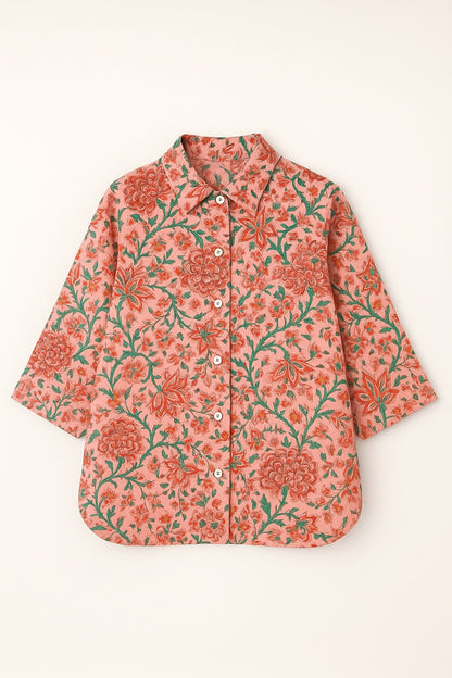 bonnie oversized blockprint shirt