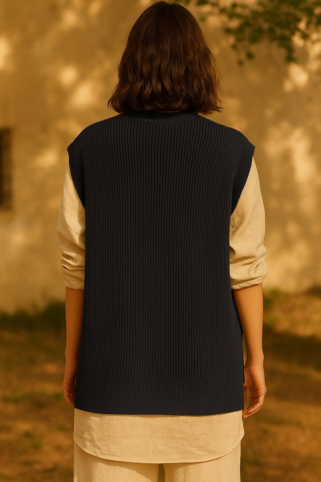 ava wool v-neck vest