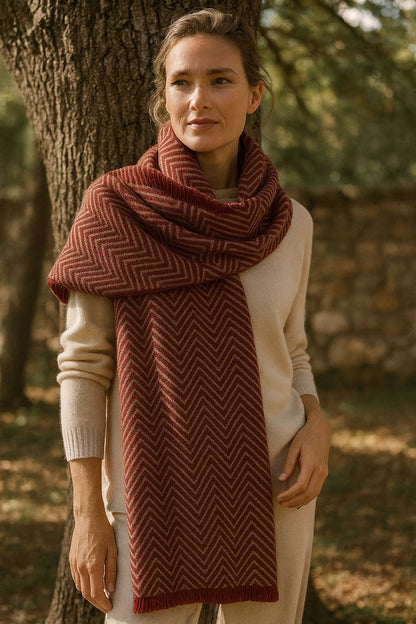 mélodie pure cashmere patterned scarf