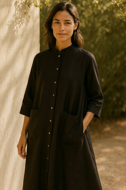 carla buttondown dress