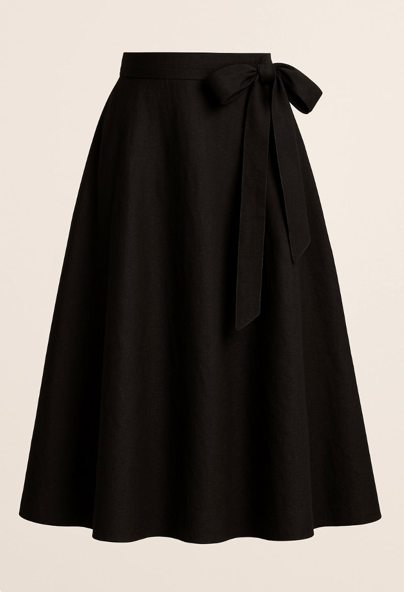 maya linen & cotton wrap skirt
