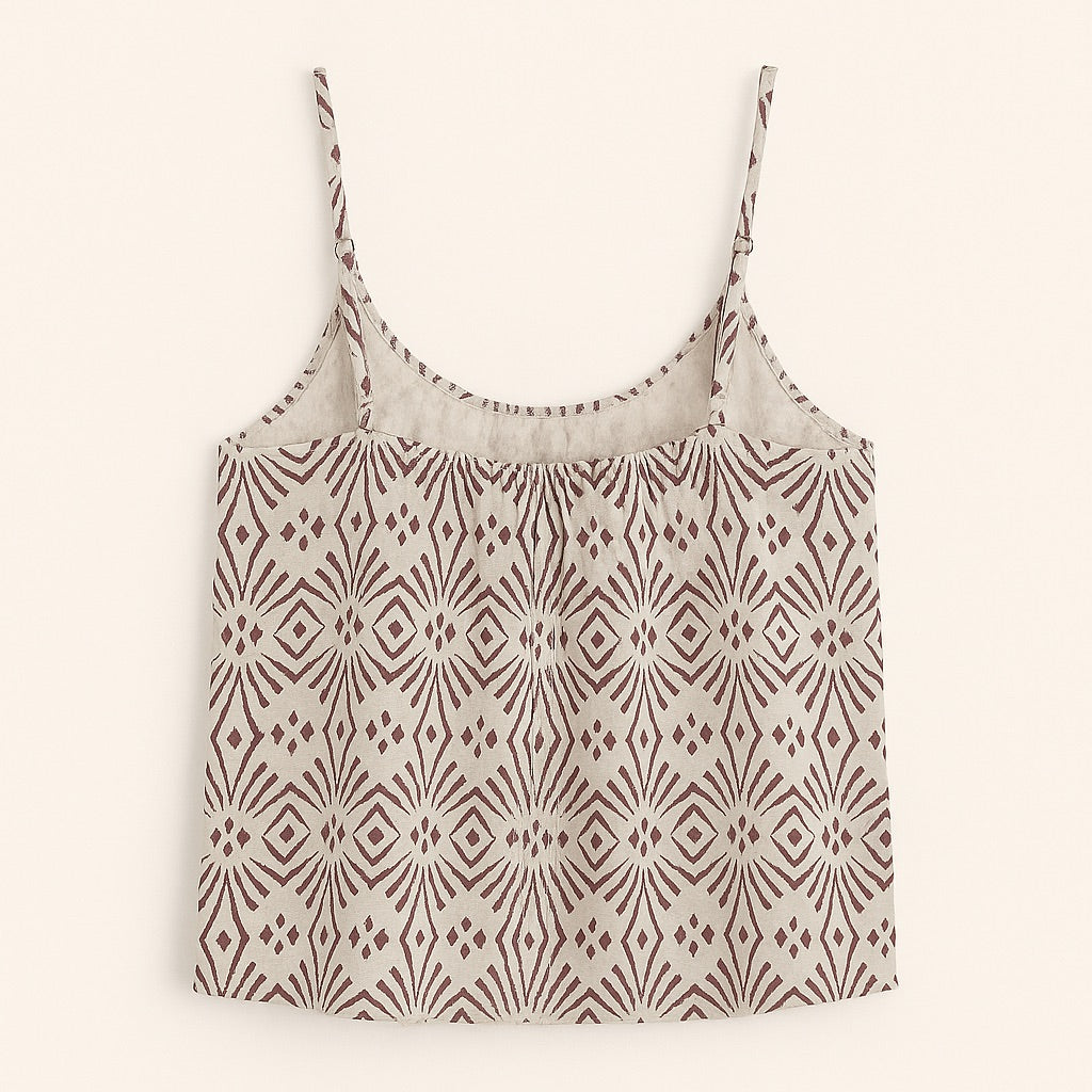 zara blockprint top