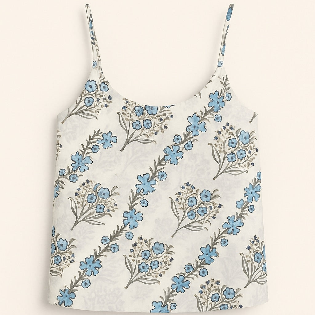 zara blockprint top
